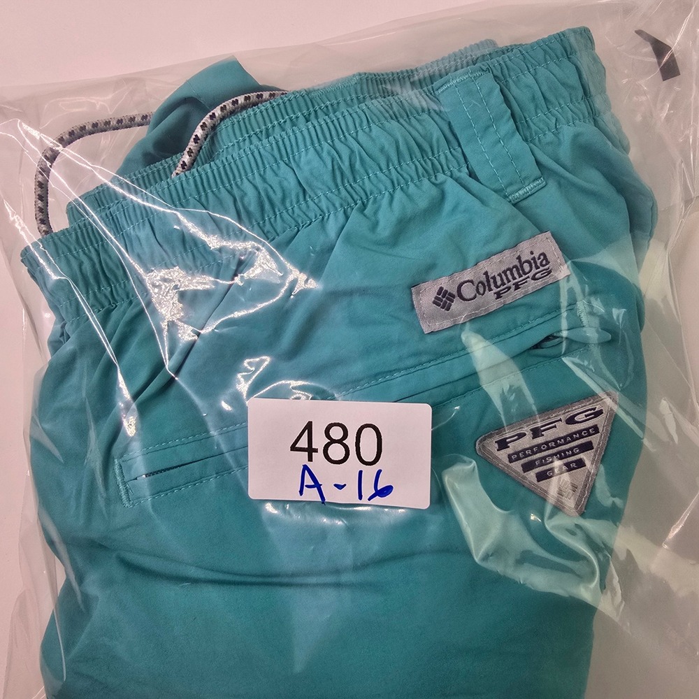 Columbia PFG Backcast Mens Performance Fishing Shorts Teal Blue Omni-Shade Large - Picture 12 of 12